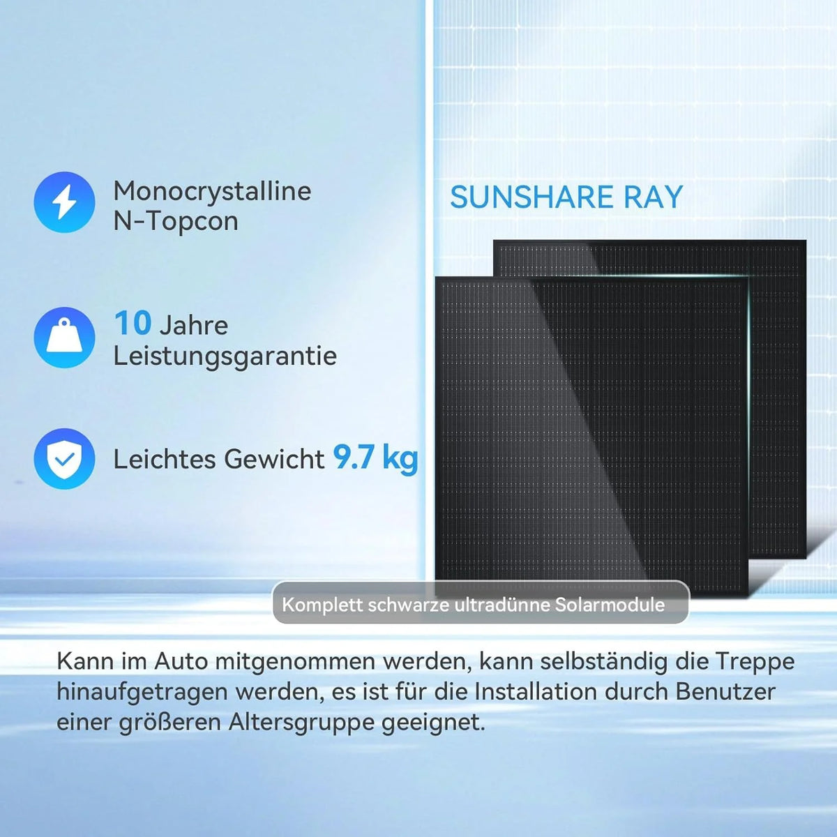 Ray Flachdach oder Garten Solarmodul 285W