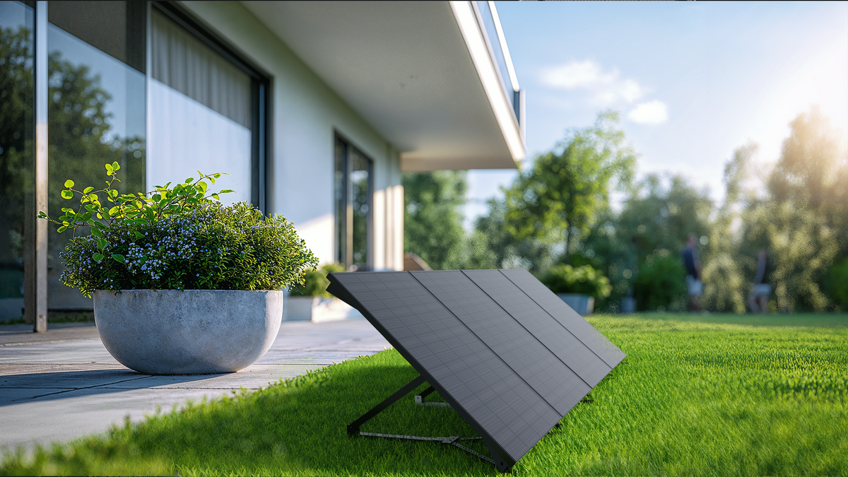 Flexible Solarmodule im Garten