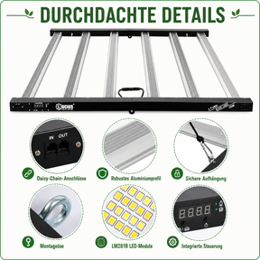 LED LIGHT Pflanzenlampe Black Label LED Growlampe 720 W, Vollspektrum, 2,9 µmol/J, dimmbar mit Timer