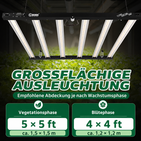 LED LIGHT Pflanzenlampe Black Label LED Growlampe 720 W, Vollspektrum, 2,9 µmol/J, dimmbar mit Timer