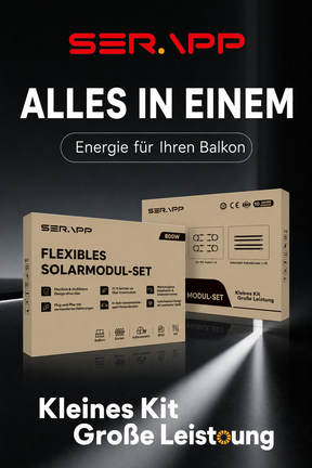 SERAPP SolMic 200W Flexible Solarpanel – leichtes flexibles PV-Modul für Balkon, Terrasse & Hauswand