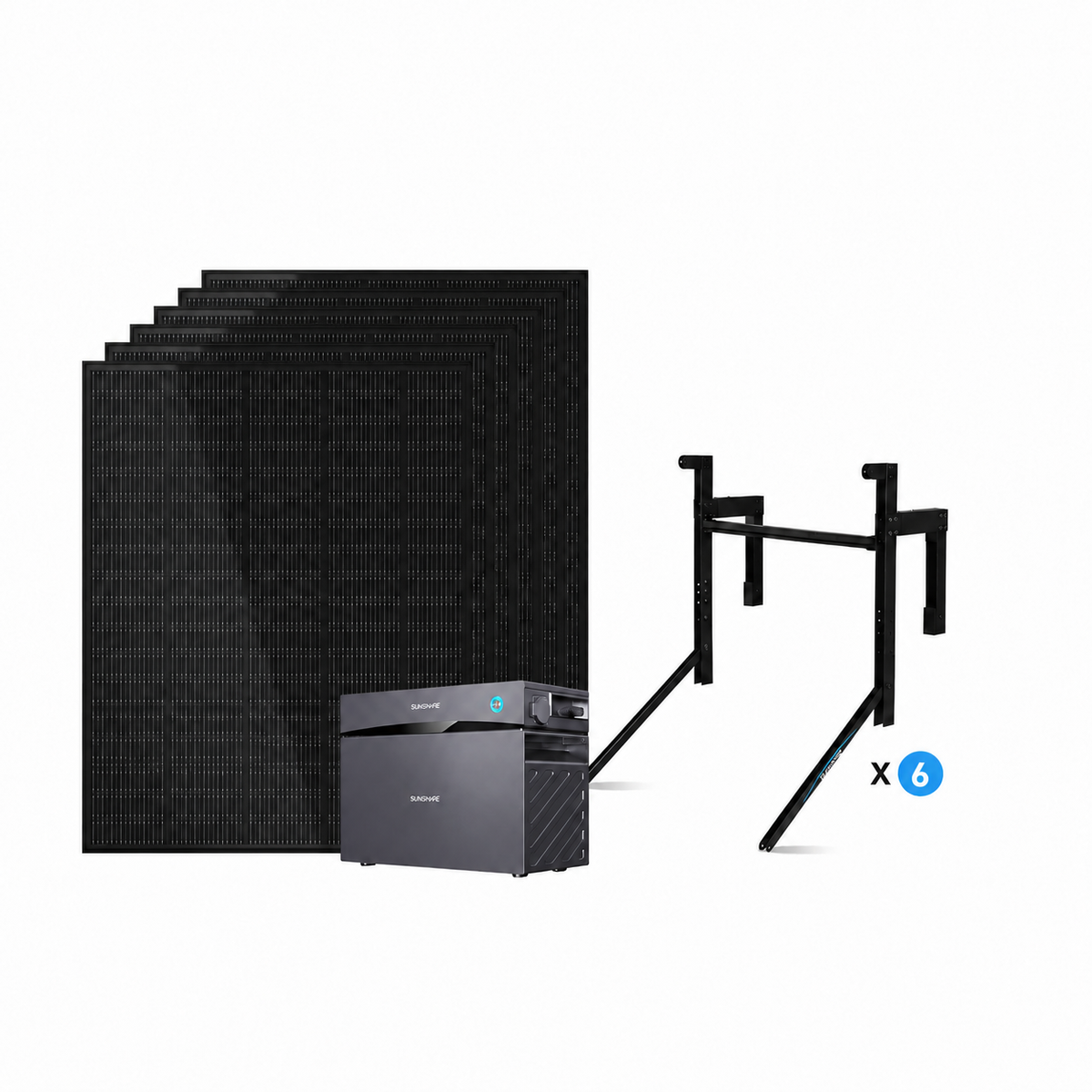 SUNSHARE Ray All-Black Balkonkraftwerk 1200W mit Glory 1526Wh Speicher – Komplettset